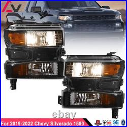 Headlights For 2019-2022 Chevy Silverado 1500 Pair Turn Signal Front Lamps LH&RH