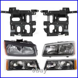 Headlights Turn Signal + Brackets Kit For 03-06 Chevrolet Silverado Avalanche