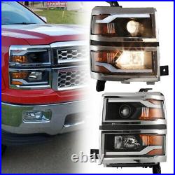 Headlights for 14-15 Chevy Silverado 1500 Sequential Turn Signal LED DRL Front