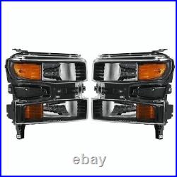 Headlights for 2019 2020 2021 2022 Chevy Silverado 1500 withHalogen Turn Signal