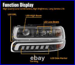 Integrated LED Headlight+Turn Signal For 1999-2002 Chevy Silverado 1500 2500 HD