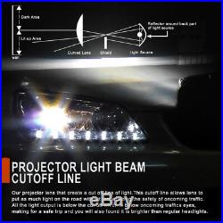 Jet Black 2007-2014 Chevy Silverado 1500 2500 3500 LED+Halo Projector Headlights