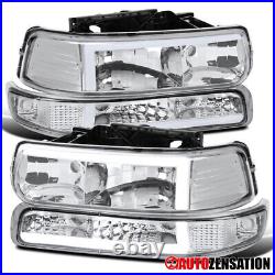 LED Bar Headlights+Bumper Signal Fit 99-02 Chevy Silverado 00-06 Tahoe Suburban