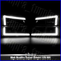 LED DRL Black Amber Head+Bumper Lights For 2007-2014 Chevy Silverado (4PCS)