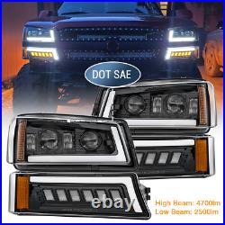 LED DRL Headlight Bumper Lamp Turn Signal For 2003-06 Chevy Silverado 1500 3500