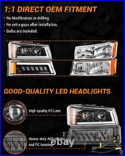 LED DRL Headlight Bumper Lamp Turn Signal For 2003-06 Chevy Silverado 1500 3500