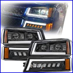 LED DRL Headlights Halo Turn Signal Lamps For 03-07 Chevy Silverado Avalanche