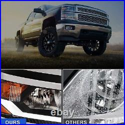 LED For 14-15 Chevy Silverado 1500 Pickup 2014-2015 Headlights Projector DRL Bar
