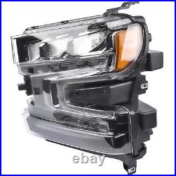 LED Headlight withHalogen Turn Signal Black LH Side for 19-21 Chevy Silverado 1500