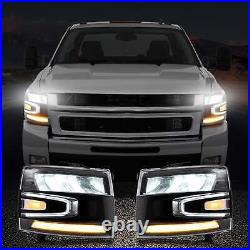 LED Headlights Front Lamp Assembly For 2007-2013 Silverado 1500 2500HD 3500HD