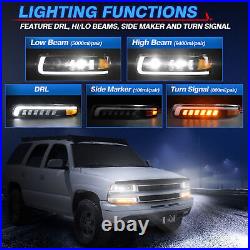 LED Headlights Turn Signal Marker Light Fog Lights Kit For Chevy Silverado 99-02