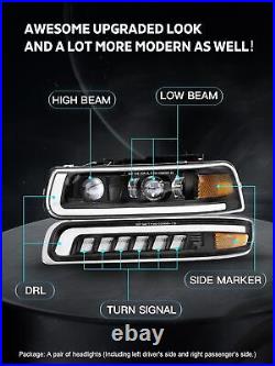 LED Headlights Turn Signal Marker Light Fog Lights Kit For Chevy Silverado 99-02