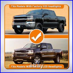 LED Headlights for 2016-2019 Chevy Silverado 1500 Sequential Turn Signal Chrome