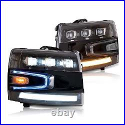 LED Projector Headlights withDRL Animation For 07-13 Silverado 1500 2500HD 3500HD