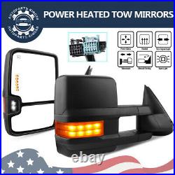 LED Signal Power Heated Tow Mirrors for 03-06 Chevy Silverado Sierra 1500 2500