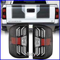 LED Tail Lights Clear Lamps For 2014-2018 Chevy Silverado 1500 2500 HD 3500 HD