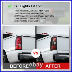 LED Tail Lights For 1999-06 Chevy Silverado 99-02 GMC Sierra 1500 2500 3500 Pair
