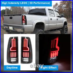 LED Tail Lights For 1999-2006 Chevy Silverado 1500 2500 3500 Clear Len Lamp Pair