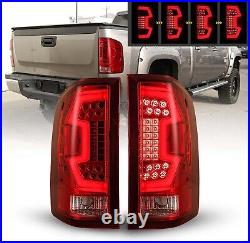 LED Tail Lights For 2007-2014 Chevy Silverado 3500 2500 1500 Turn Signal Lamps