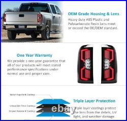 LED Tail Lights for 14-18 Chevy Silverado 1500 2500 3500 Sequential Black Clear