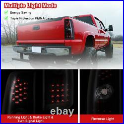 LED Taillights Smoke Lens Rear Lamps For 99-06 Chevy Silverado 99-02 GMC Sierra
