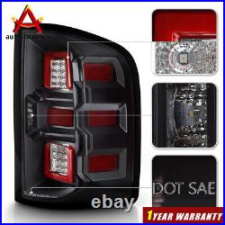 LED Tube Black Smoked Tail Lights For 2007-14 Chevy Silverado 1500 2500HD 3500HD