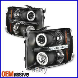 LED UpgradeFor 07-13 Chevy Silverado Halo Projector Headlights + Tail Lights