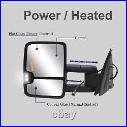 LH+RH Side Tow Mirror Power Turn Signal For 2014-2018 Chevy Silverado/GMC Sierra