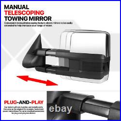 L Driver Side Chrome Power+Heated withLED Signal Towing Mirror for 07-14 Sierra