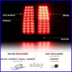 L+R LED Brake+Signal Black Tail Light Clear Reverse Backup Lamp 99-02 Silverado