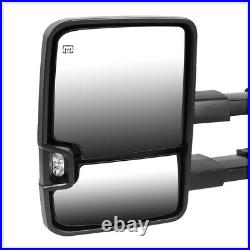 Left Driver Side Chrome Power+Heated LED Signal Towing Mirror for 99-02 Sierra
