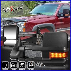 Manual+Amber LED Turn Signal Side View Towing Mirrors for 03-07 Silverado Sierra
