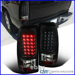 Matte Black For 99-02 Silverado 99-03 Sierra Fleetside LED Tail Lights Lamps