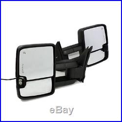 NEW For 03-06 Silverado Sierra Black Power+Heated+LED Turn Signal Towing Mirrors