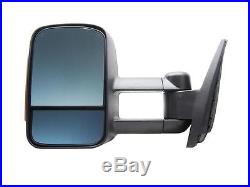 NEW Set of (2) BLUE GLASS Truck Tow Mirrors Power Heated LED Turn Signal