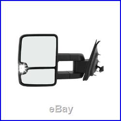 New Driver/Left Power Amber Turn Signal Tow Mirror Black for Chevy/GMC 2007-2013