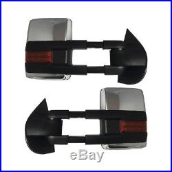 New Set of 2 Manual Amber Turn Signal Tow Mirrors for Chevy/GMC Truck 99-06 Pair