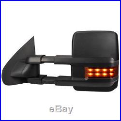 New Set of 2 Power Amber Turn Signal Tow Mirrors for Chevy/GMC Truck 03-06 Pair