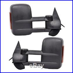 New Set of 2 Power Heated Mirror with Turn Signal for Chevy Silverado 1500 07-2013