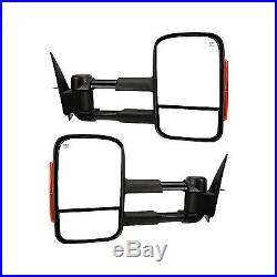 New Set of 2 Power Non-Heated Mirrors with Turn Signal For Chevy / GMC 2003-2006