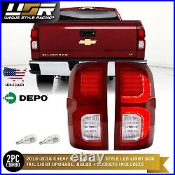 OE LTZ Style UPGRADE Rear LED Bar Tail Light For 16-18 Chevy Silverado PlugNPlay