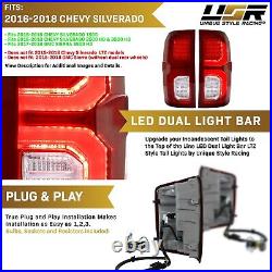 OE LTZ Style UPGRADE Rear LED Bar Tail Light For 16-18 Chevy Silverado PlugNPlay