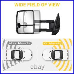 Painted White Tow Mirrors LED Signals for 2007-2014 Chevy Silverado GMC Sierra