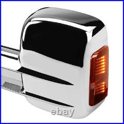 PairChrome Manual Extendable LED Signal Towing Side Mirror for 07-14 Silverado