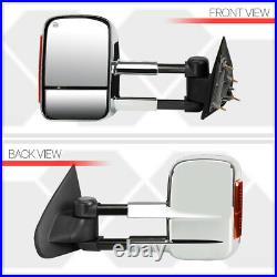 PairChrome Power+Heated withAmber LED Signal Towing Mirror for 14-20 Silverado