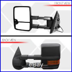 PairManual Telescoping Amber LED Signal Towing Side Mirror for 07-14 Silverado