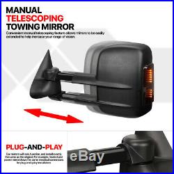 PairPower+Heated Telescoping LED Signal Towing Side Mirror for 99-02 Silverado