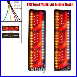 Pair 24V LED Truck Tail Light Brake Running Turn Signal Reverse Indicator Lamp