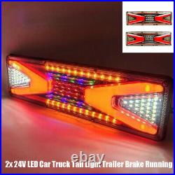 Pair 24V LED Truck Trailer Tail Lights Brake Running Turn Signal Indicator Lamp