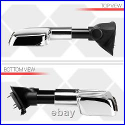 Pair Chrome Power+Heated Telescoping LED Signal Towing Mirror for 99-02 GMT800